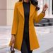Long Lapel Solid Color Slim Women's Woolen Coat Coat Women_ecoleips.com