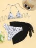 Women's Clothing Floral Lace Up Bikini Swimsuit Provides Comfort And Style For Various Aquatic Activities Women's Two Piece Set Three Piece_ecoleips.com
