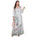 Women's Clothing Muslim Robe Printed Beaded Diamond Long Skirt Dress_ecoleips.com