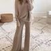 Women's Autumn/Winter Casual Solid-Color Bat-Sleeved Long-Sleeved Two-Piece Set_ecoleips.com