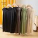 Premium Mulberry Women's Sleeveless T-Shirt, Summer Top, Silk Satin Base Shirt, Solid Color Blouse_ecoleips.com