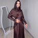 Elegant Long-Sleeve Dress Set – Winter Two-Piece Outfit With High Waist & Flowy Hem, Soft Polyester Blend For Office & Evening (S-Xxl, Deep Brown)_ecoleips.com