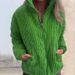 Women's Corduroy Stand Collar Long Sleeve Short Pocket Jacket - Autumn Winter Casual Outerwear (Orange, Navy, Green, Black, Gray, Brown, Blue, Red)_ecoleips.com