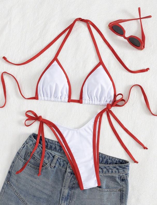 Women's Clothing Women's Sexy Solid Color Two Piece Swimsuit Bikini Set Fashionable Style Modest Coverage Beach & Pool Ready_ecoleips.com