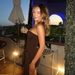 Sensational Ruffle Trim Bodycon Dress With Sheer Mesh And Crisscross Back For Women Comfortable High-Waist Fit_ecoleips.com