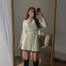 Autumn Women's Knit Dress With Turn-Down Collar, Loose Fit, Waist-Defined, Warm & Versatile Stretch Fabric_ecoleips.com