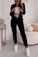 Women's Clothing Solid Color Slim All Match Long Sleeved Trousers Suit_ecoleips.com