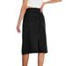 Distressed Denim Midi Skirt – High-Slit Straight Cut, Washed Blue/Black (S-XXL, Streetwear, Non-Stretch, Raw Hem)_ecoleips.com