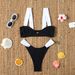 Women's High-Cut Bikini Set Minimalist Swimwear Black And White High-Leg Design Sexy Clothing_ecoleips.com