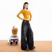 Denim Long Pants With Ink Dot Design, Spotted Fall And Winter Floor-Length Loose Wide-Leg Pants, American Style_ecoleips.com