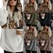 Women's Leopard Print Fleece-Lined Pullover Hoodie – Oversized Fit, Winter Warmth, Soft Polyester Fabric_ecoleips.com