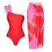 Women's European American Style One-Shoulder Color-Block Swimsuit Set Sexy Cross-Border Summer Suit 2026 25381_ecoleips.com
