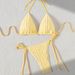 "Luxury Solid Color Bikini Set - High-End Deep V-Neck Two-Piece Swimwear With Adjustable Straps, Sexy & Elegant Design"_ecoleips.com