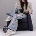 KENH Distressed Tassel Patchwork Ripped Jeans For Women, Loose-fitting, Slimming, Floor-length, High-waisted Wide-leg_ecoleips.com