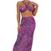 New Three Piece Women's Swimsuit Set Leopard Print Hollow Out Long Skirt Bikini Swimwear_ecoleips.com