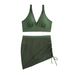 Women's Sexy Mesh Patchwork Bikini Set Solid Color European American Style Drawstring Two Piece Swimsuit for Summer 2025_ecoleips.com