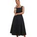 Women's Elegant Floral Embossed Vest Dress Midi Length Polished Polo Neck Versatile Elegance_ecoleips.com