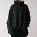 Women's Clothing Autumn and Winter Women's New Loose Casual Long Sleeve High Collar Pullover Solid Color Pocket Jacket Sweatshirt_ecoleips.com