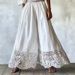 Solid Color Women's Wide Leg Pants Four Way Stretch Lace Trim Casual Summer Bottoms New Arrival_ecoleips.com