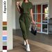 DiYun European American Casual Vacation Short-sleeve T-shirt Pants Two-piece Set Women's Clothing 2025 Autumn And Winter_ecoleips.com