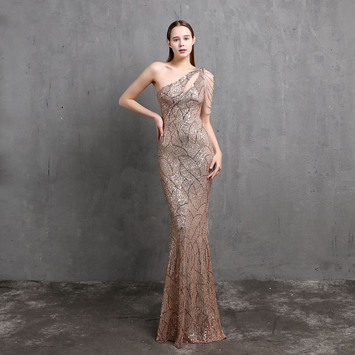 Women's 18519#dress female fairy fantasy celebrity party party evening dress sexy long slim toasting dress bride_ecoleips.com
