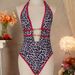 European And American Fashion Sexy One Piece Leopard Print Halter Neck Bikini Swimsuit Swimwear for Women_ecoleips.com