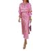 2025 Spring New Women's Printed Elegant Turn-Down Collar Long Sleeve Shirt High Waist Skirt Fashion Set For Women_ecoleips.com