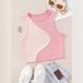 Cross-border Cropped Tank Top With Exposed Midriff, Slim Fit, Contrasting Color Splicing, Slimming, Short Sleeveless_ecoleips.com