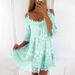 Aria Basics Aria Basics Cross-Border Princess Style European And American Off Shoulder Lace Strap Fashion Solid Color Loose Dress_ecoleips.com