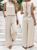 Summer Women's Sleeveless Vest Casual Trousers Set_ecoleips.com