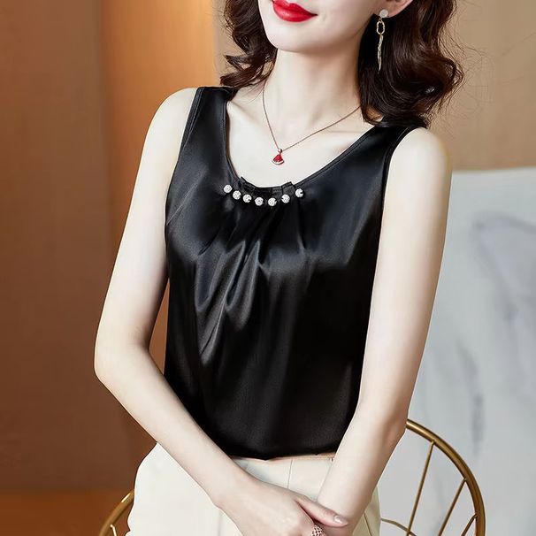 Ice Silk Women Summer Tanks Camis Vest Fashion Casual Sleeveless Ladies Street Tanks Tops Tees Hotsweet_ecoleips.com