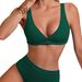 2025 Sexy Ribbed Bikini Deep V Backless Solid Color European American Style Two Piece Swimsuit for Women_ecoleips.com
