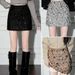 Heavy Embellished Glitter Tweed Mini Skirt - High Waist A-Line Short Skirt, Slimming & Sexy Pencil Skirt (Black, Silver, Gold)_ecoleips.com
