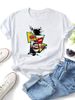Women Pop Art Lips Cigar Collage Graphic T Shirt Retro Comic WOW Letter Print Splash Ink Crew Neck Short Sleeve Streetwear Summer Tee_ecoleips.com