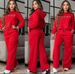Women's Fashion Casual Sports Sweatshirt Set Two Piece Hooded Crop Top Wide Leg Pants European American Style_ecoleips.com