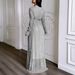 DiYun European And American Elegant Style Versatile Long-Sleeve Long Dress Women's Clothing 2025 Autumn/Winter_ecoleips.com