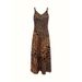 Women's Clothing Suspender Leopard Butterfly Print Dress V Neck Sleeveless Dress Bottoming Skirt_ecoleips.com