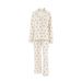 Autumn New European And American Heart Print Cotton Sleeve Long Pants Pajama Set Wholesale Home Wear For Women_ecoleips.com
