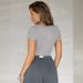Y2K Summer Women's Clothing: Sweetheart Neck Top 2025 Hot Sale Ribbed Knit Shirt, Solid Color European And American_ecoleips.com