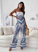 Women's Clothing Summer Fashion Printed Suspender Wrap Chest Positioning Flower Pants Set_ecoleips.com