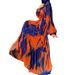 Women's Clothing Muslim New Chiffon Printed Belt Fashionable And Elegant Dress_ecoleips.com