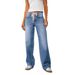 Women's Straight Leg Denim Pants European American Style Lace Up High Waist Trousers Fashionable Casual Fit_ecoleips.com