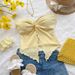 Women's Clothing Tube Top Pure Desire Butterfly Design Navel Baring Sexy Hot Girl Solid Color Women's Vest_ecoleips.com