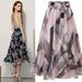 2025 Summer New Floral Chiffon Midi Skirt With Large Hem_ecoleips.com