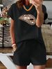 Women’s 2 Piece Outfit Set – Oversized Graphic T-Shirt And Biker Shorts Matching Set, Casual Summer Lounge Tracksuit For Daily Wear-366_ecoleips.com
