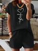 Women’s 2 Piece Outfit Set – Oversized Graphic T-Shirt And Biker Shorts Matching Set, Casual Summer Lounge Tracksuit For Daily Wear-339_ecoleips.com