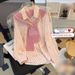 Women's Clothing Long Sleeved Shirt Slim Fit Striped Top Loose Fake Two Piece Shawl Spring New Style_ecoleips.com