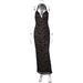 European And American Best-Selling Clothing 2025 Winter New Sexy Deep V Lace Halter Neck Tie Dress Women's Foreign Trade_ecoleips.com