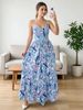 Women's Fashion Floral Print French Style Halter Maxi Dress – Casual Boho Summer Gown_ecoleips.com