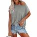 Women’s Batwing Sleeve Top – Off-Shoulder Cotton Blend Tee (7 Colors) | S-5XL | Soft & Breathable_ecoleips.com